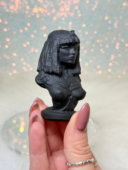 Matte Black Obsidian Cleopatra