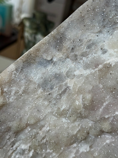 Rainbow Amethyst Cluster On Gold Stand