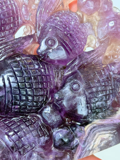 XL Fluorite Fish Carving