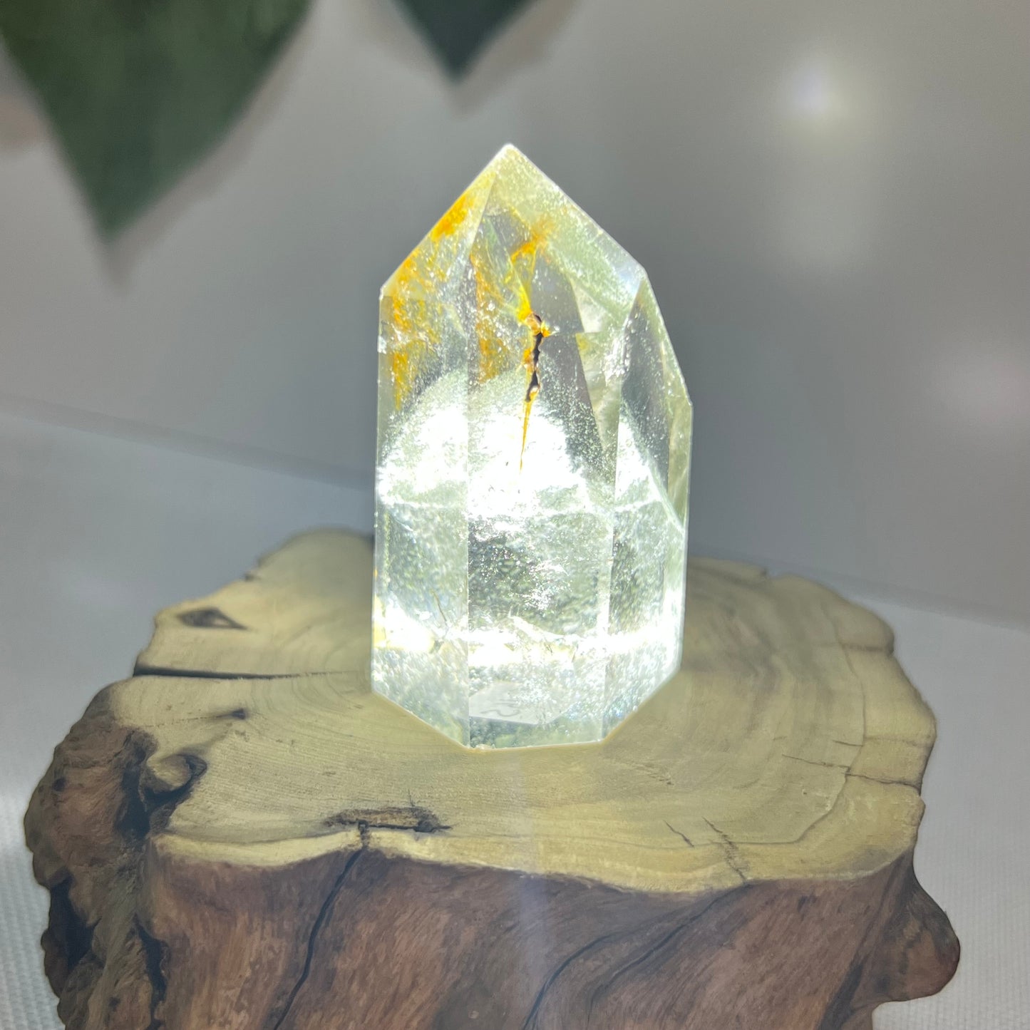 Garden Quartz Point With Golden Healer