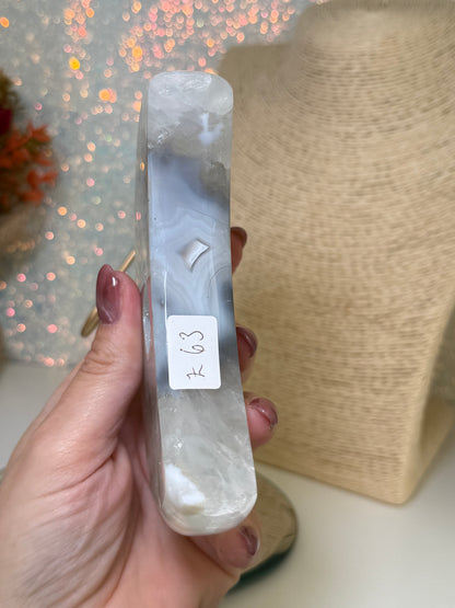 Druzy Agate Moon With Stand