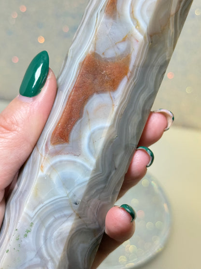 Amethyst / Mexican Lace Agate Large Point