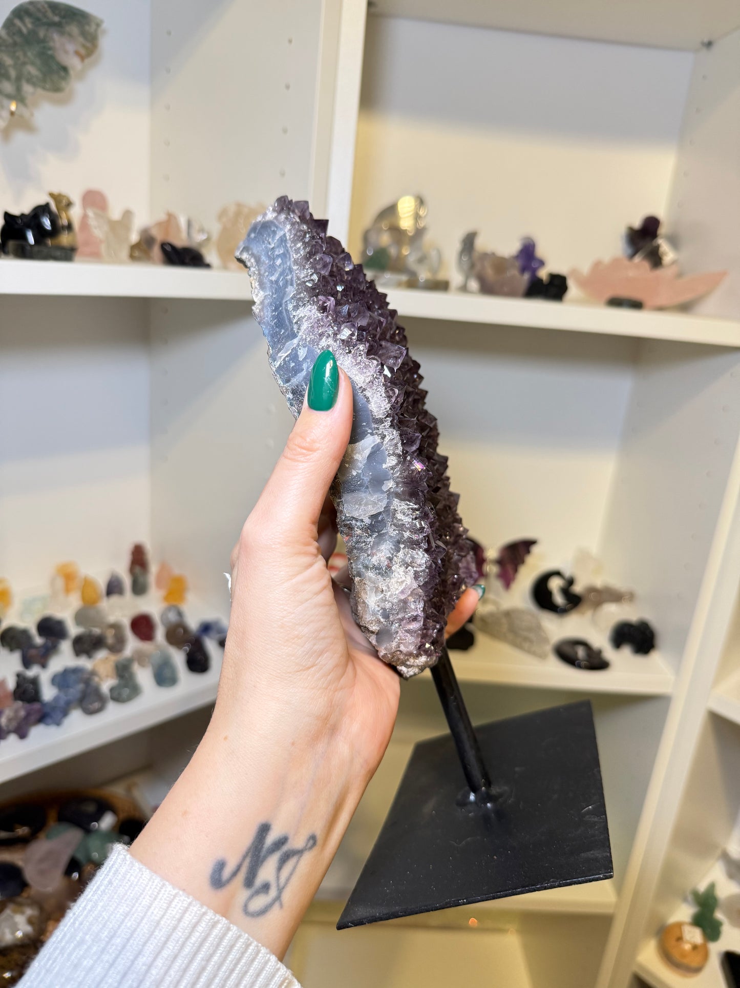 Large Amethyst Cluster On Stand