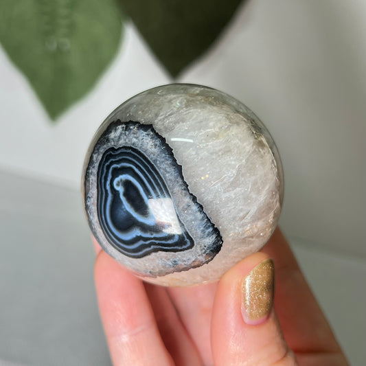 Black Banded Agate Sphere