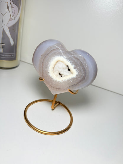 Brazilian Agate Heart With Stand