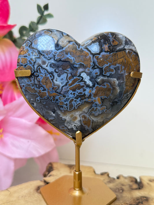 Brecciated Jasper Heart With Stand