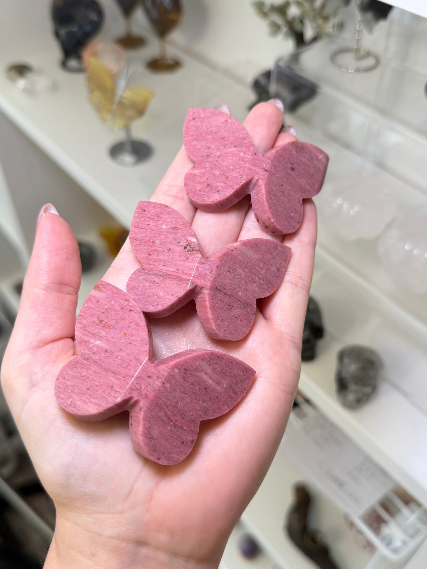 Pink Petrified Wood 3D Butterflies