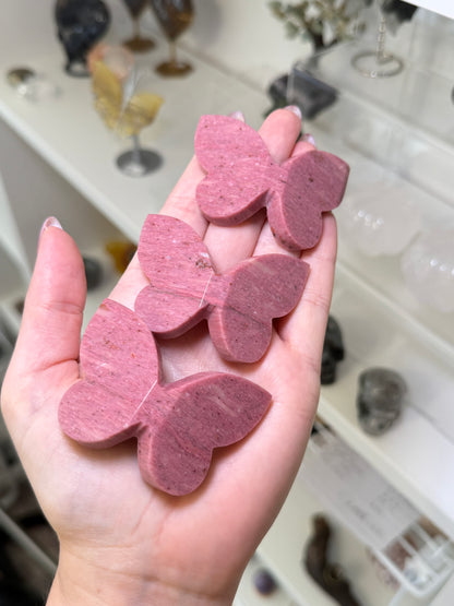 Pink Petrified Wood 3D Butterflies