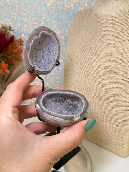 Brazilian Druzy Agate Geode Display Jewellery Box