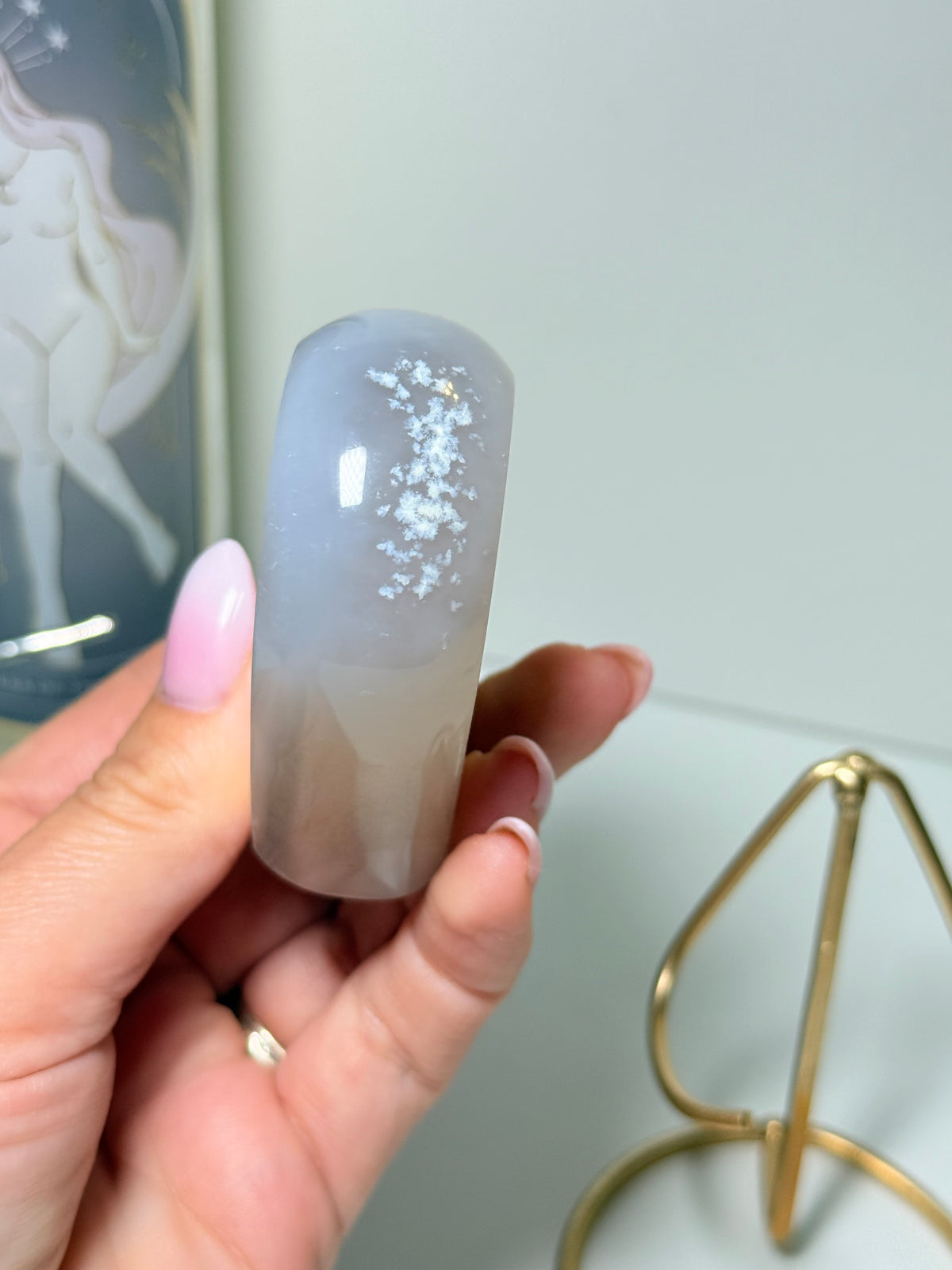 Brazilian Agate Heart With Stand