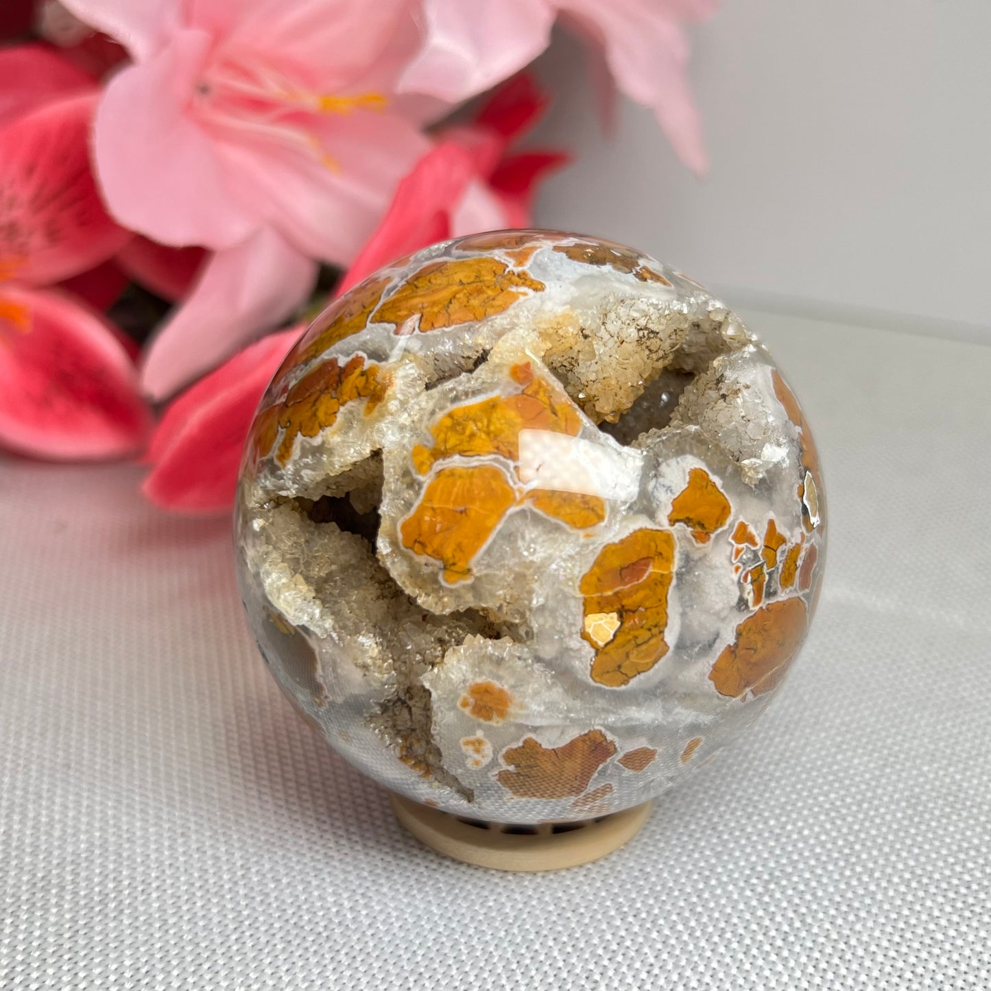 Yellow Petal Agate Sphere