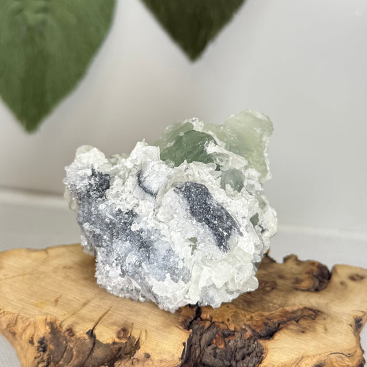 Fluorite Raw with Chalcedony & Calcite