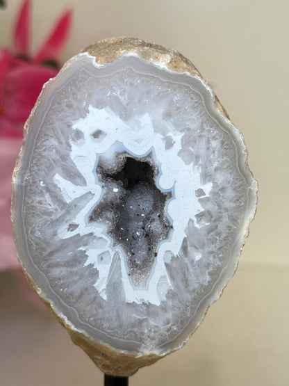Agate Geode On Stand