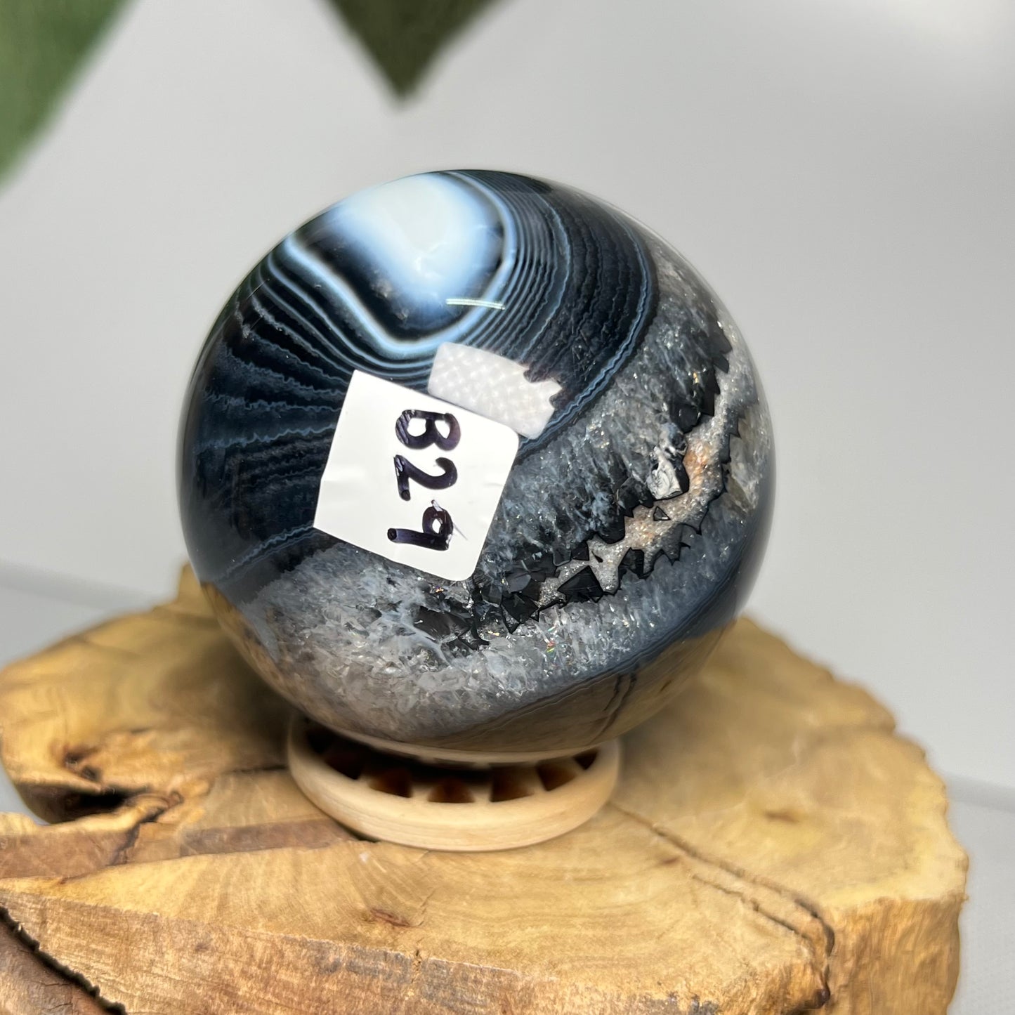 Black Banded Agate Sphere