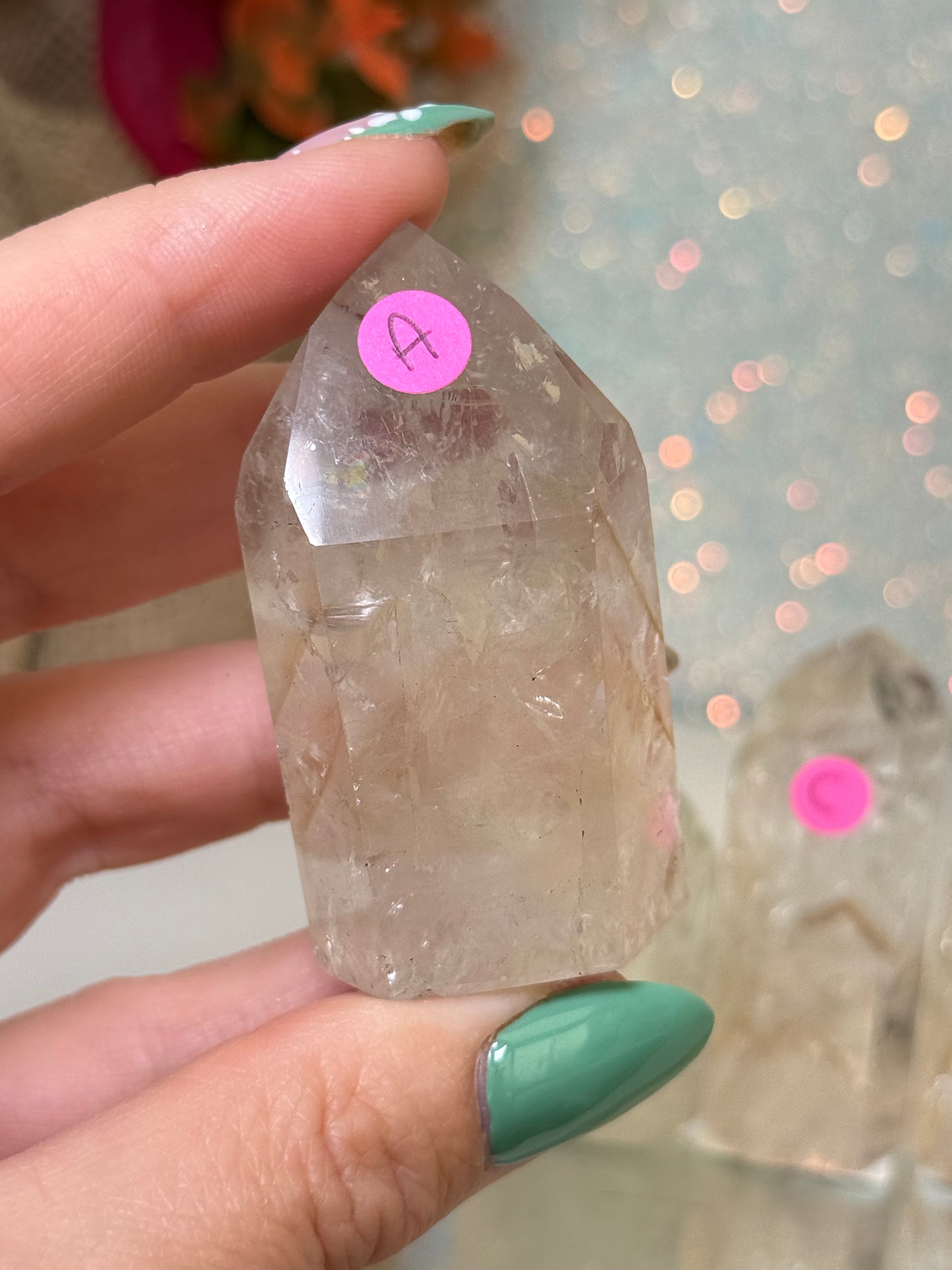 Brazilian Powellite Quartz Point (UV Reactive)