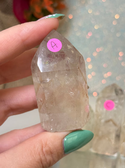 Brazilian Powellite Quartz Point (UV Reactive)