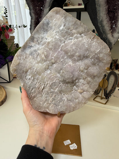 Rainbow Amethyst Cluster On Gold Stand