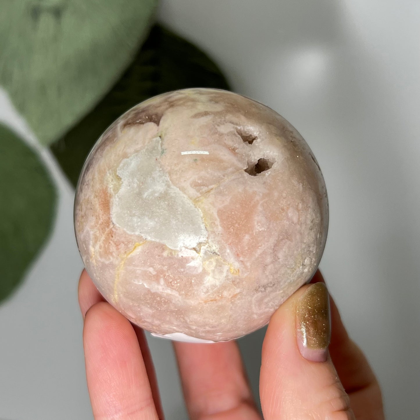 Pink Amethyst x Flower Agate Sphere