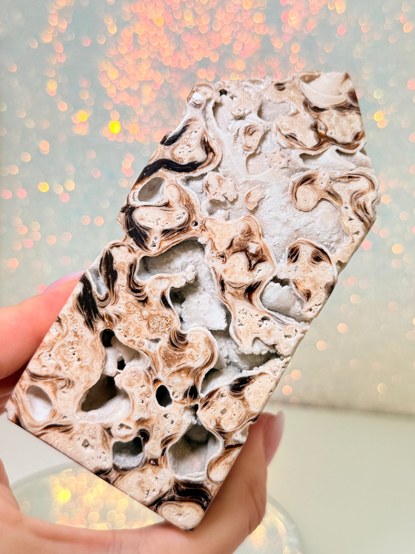 Large Chunky Chocolate Calcite Tower