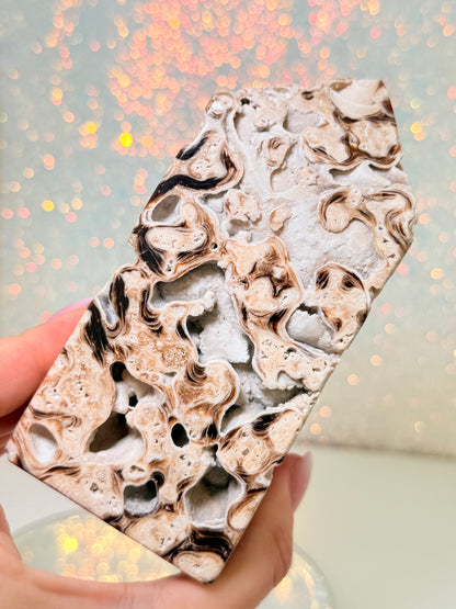 Large Chunky Chocolate Calcite Tower
