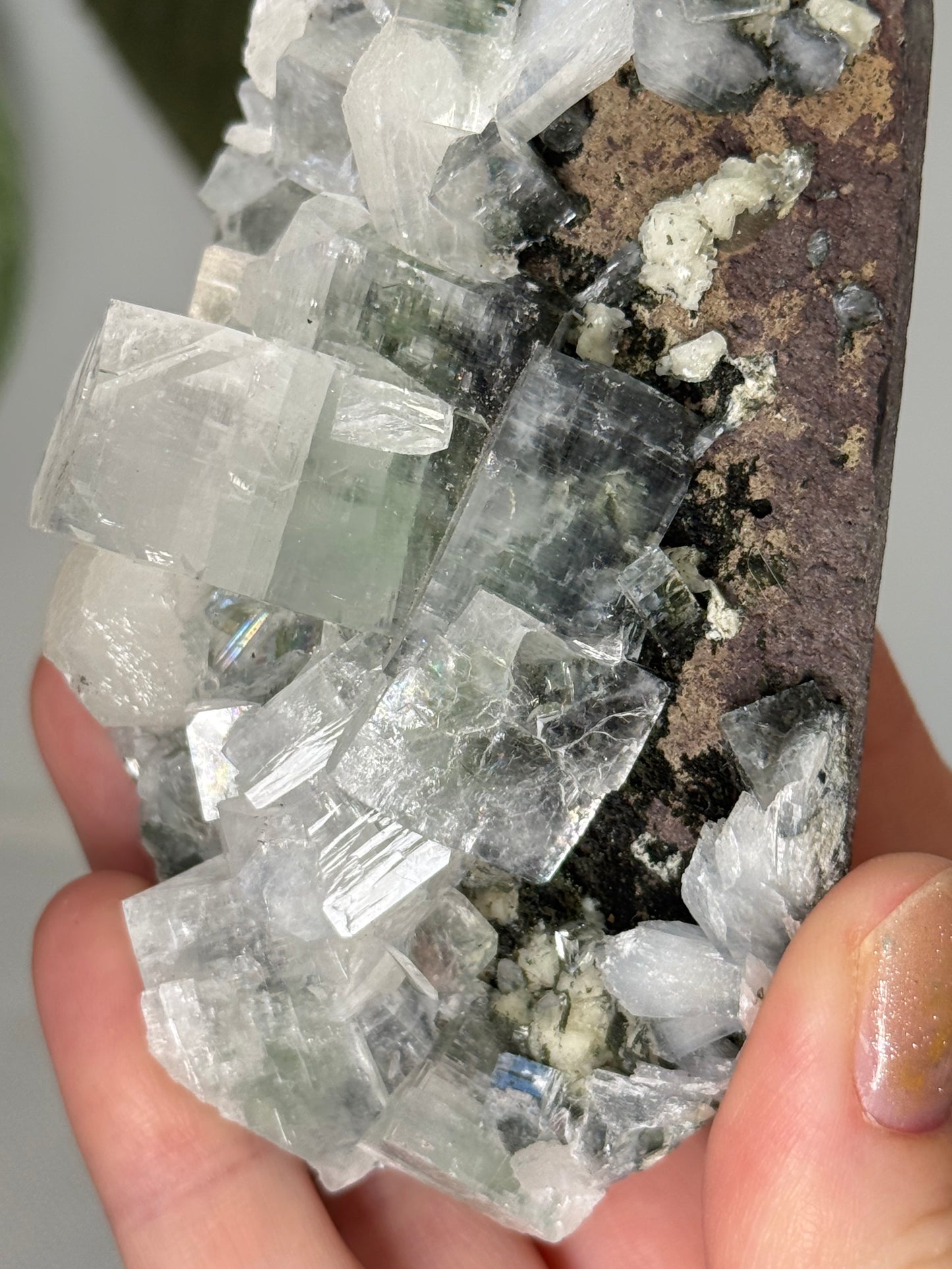 Part Green Apophyllite With Stilbite