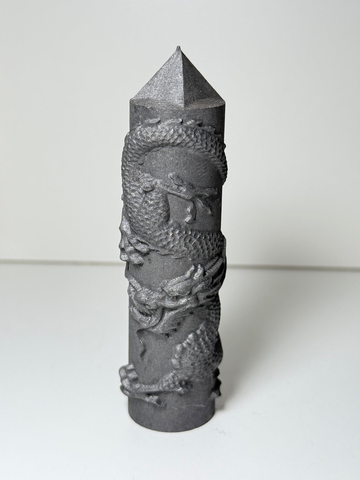 Shungite Point With Carved Dragon