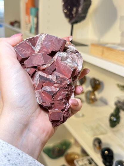 Large Cubic Chocolate Calcite Raw