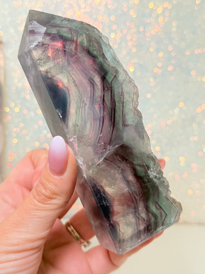 Fluorite Tower With Raw Edge