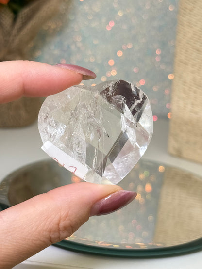 Faceted Clear Quartz Heart