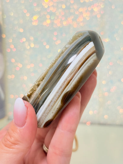 Brazilian Agate Heart On Stand