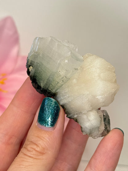 Part Green Apophyllite With Stilbite