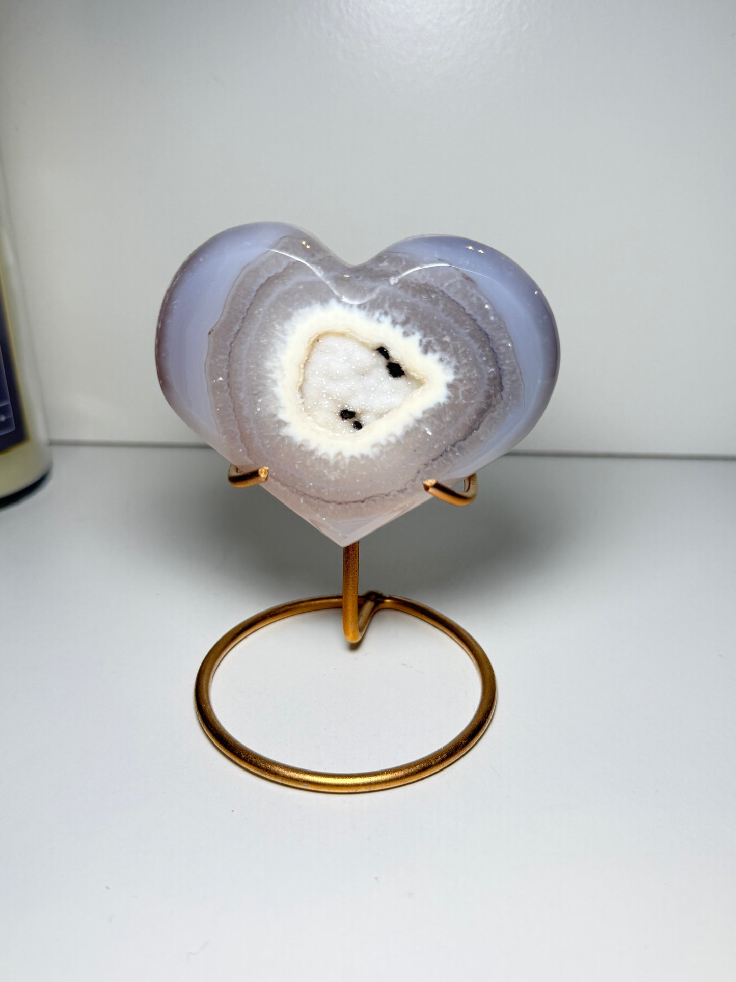 Brazilian Agate Heart With Stand