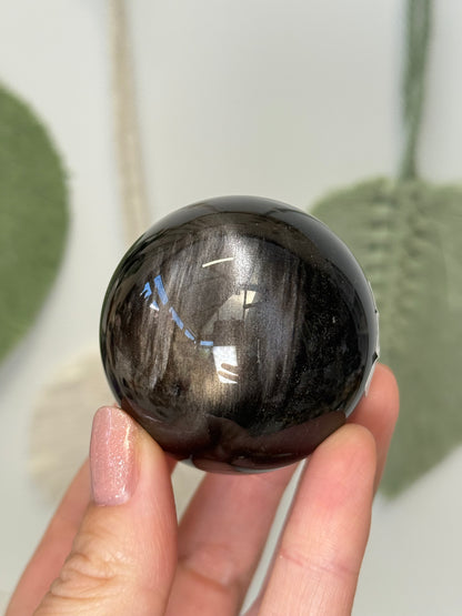 Silver Sheen Obsidian Sphere