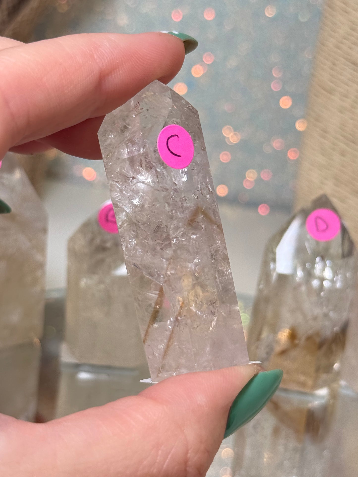 Brazilian Powellite Quartz Point (UV Reactive)