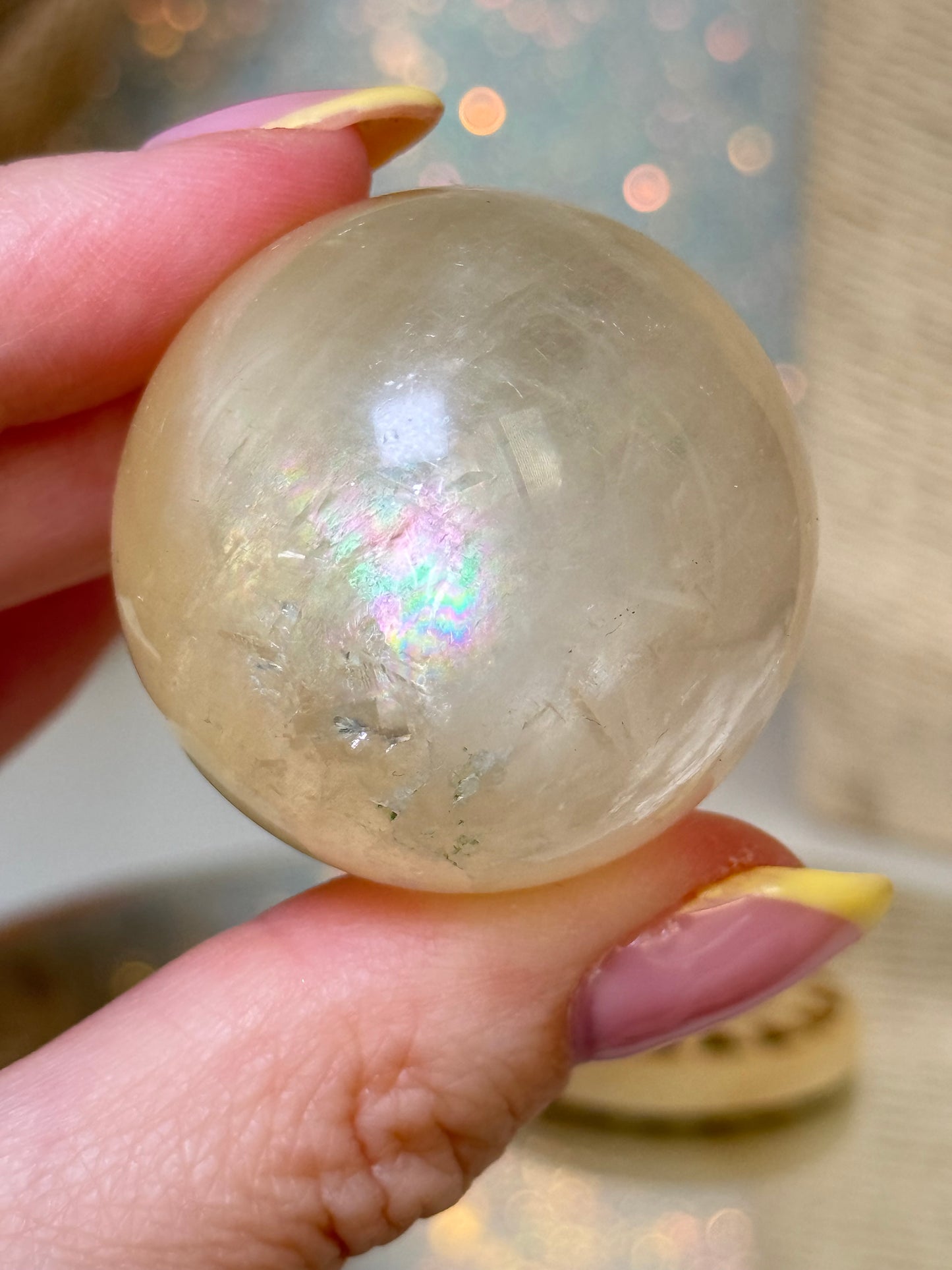 Honey Calcite Sphere