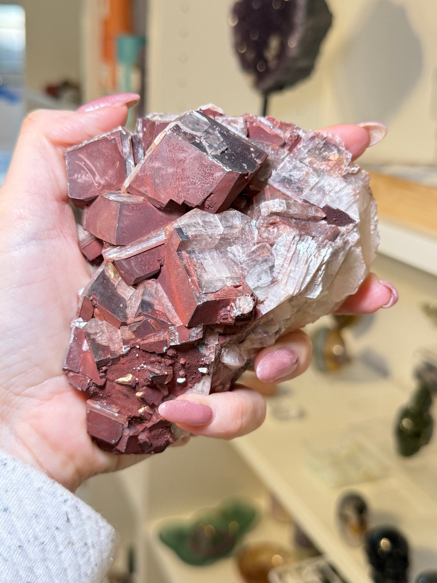 Large Cubic Chocolate Calcite Raw