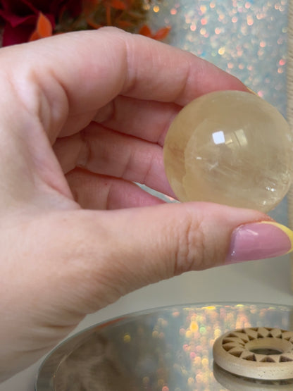 Honey Calcite Sphere