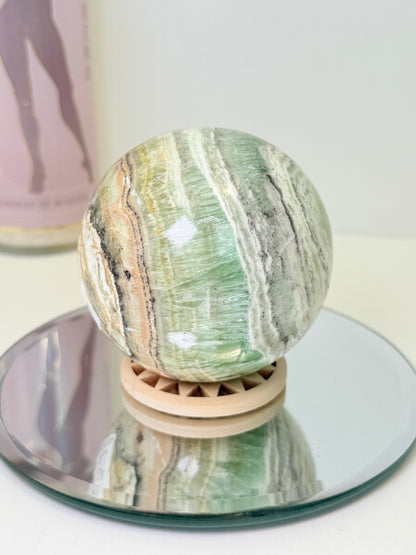Kiwi Calcite Sphere