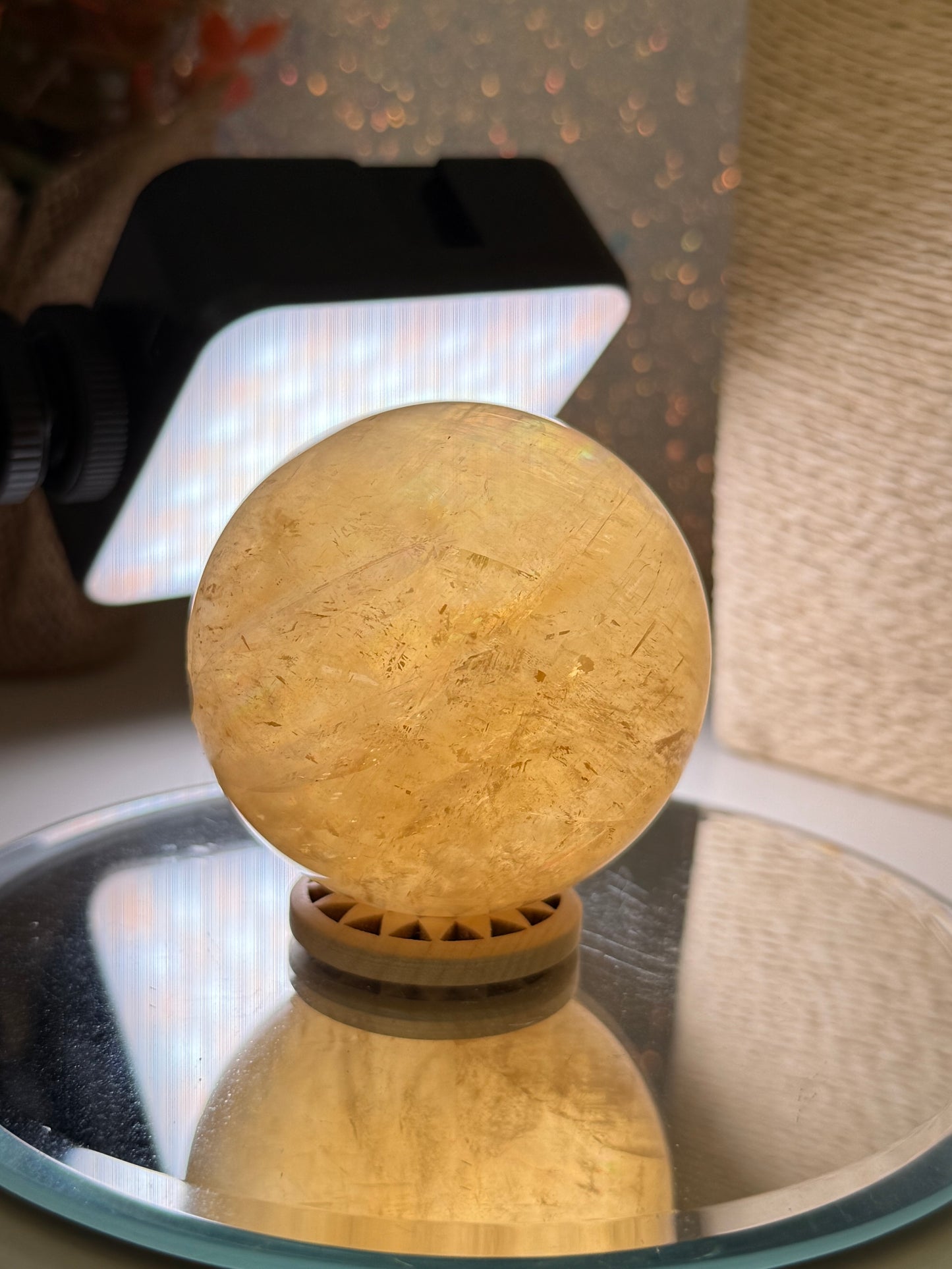 Honey Iceland Spar Sphere