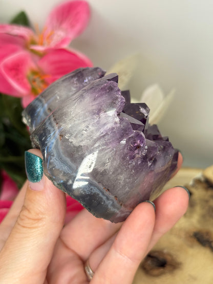 Chunky Amethyst In Agate Cluster Heart