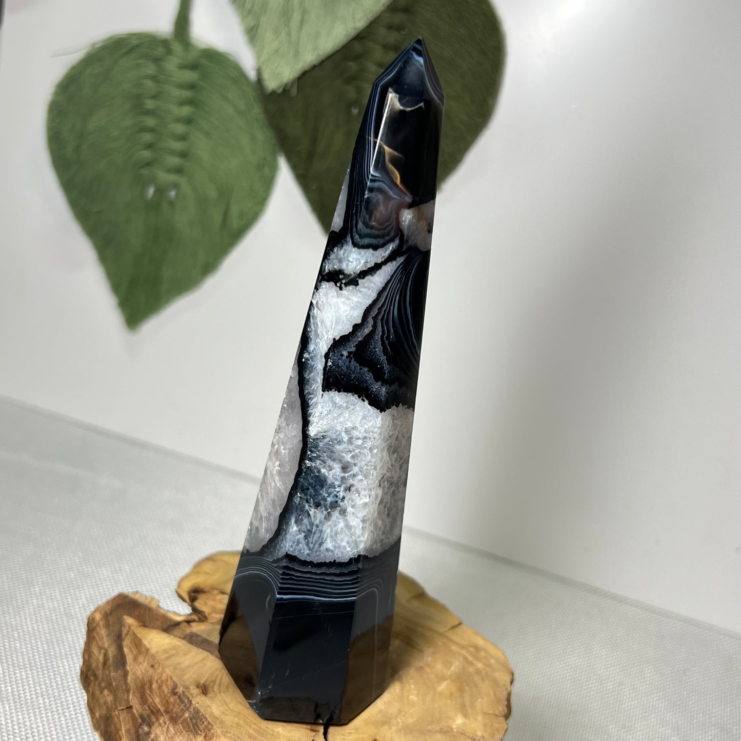 Black Banded Agate Obelisk