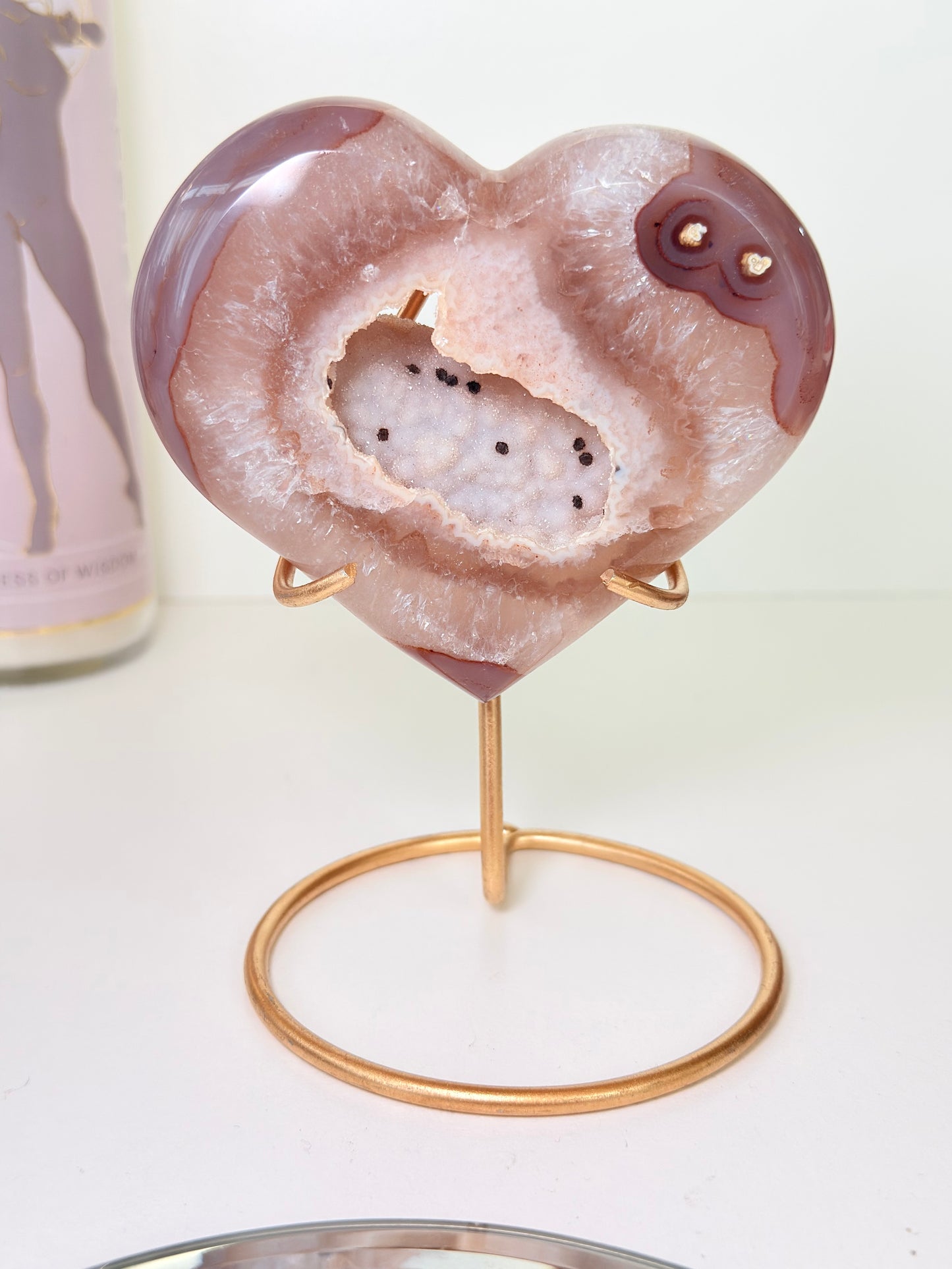 Brazilian Agate Heart On Stand