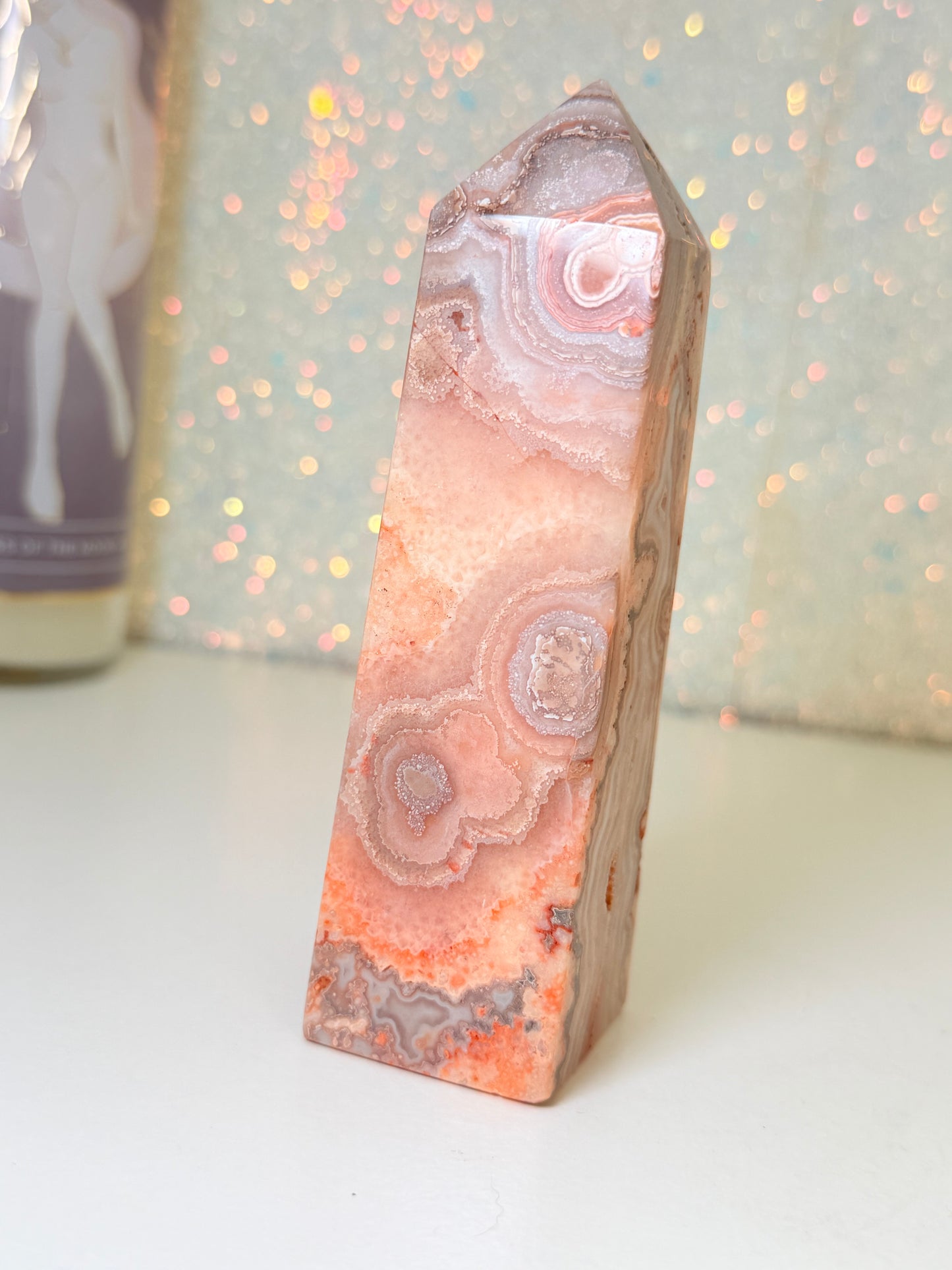 Pink Crazy Lace Agate Tower