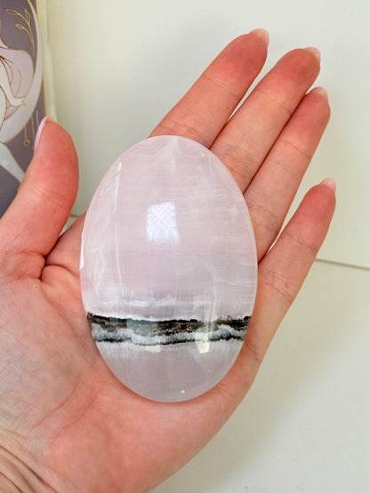 Smoky Mangano Calcite Palm Stone