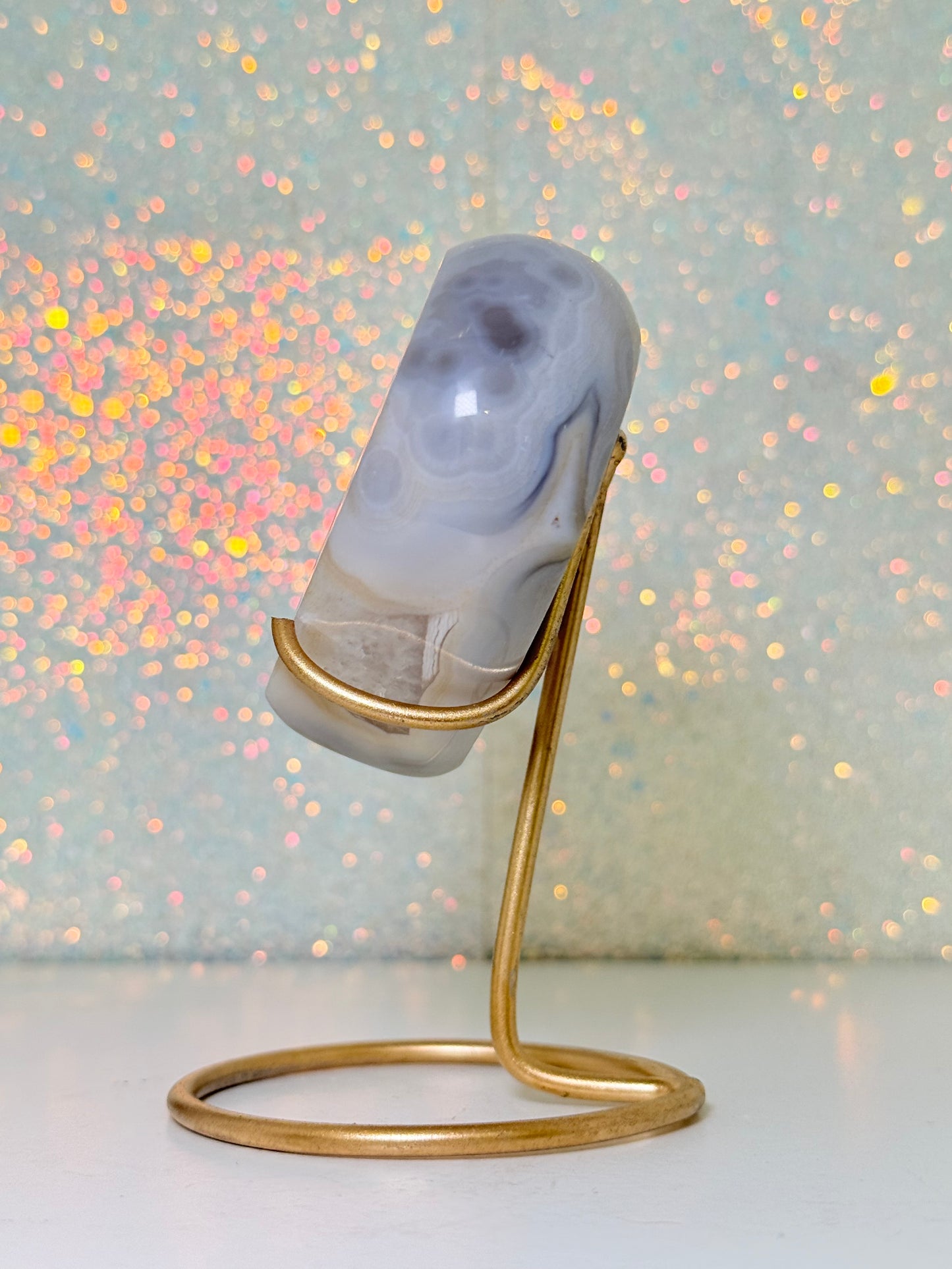 Brazilian Agate Heart On Stand