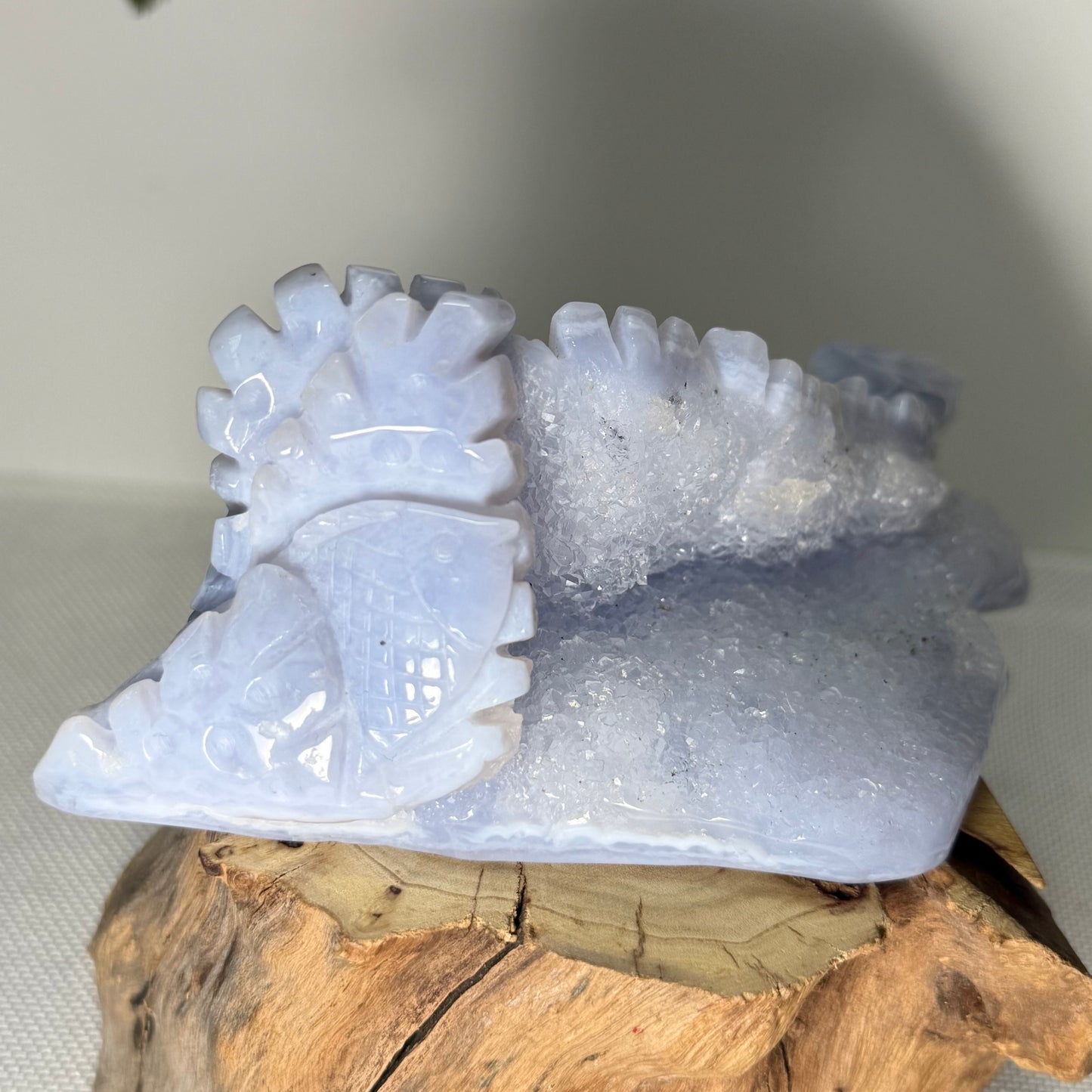 Blue Lace Agate Sea Theme Carving