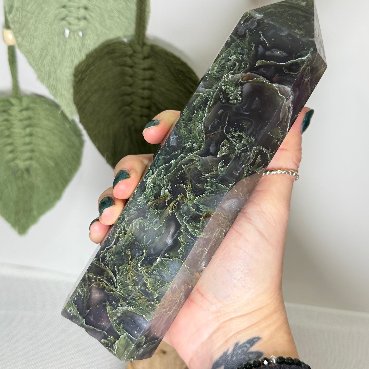 XL Moss Agate Tower