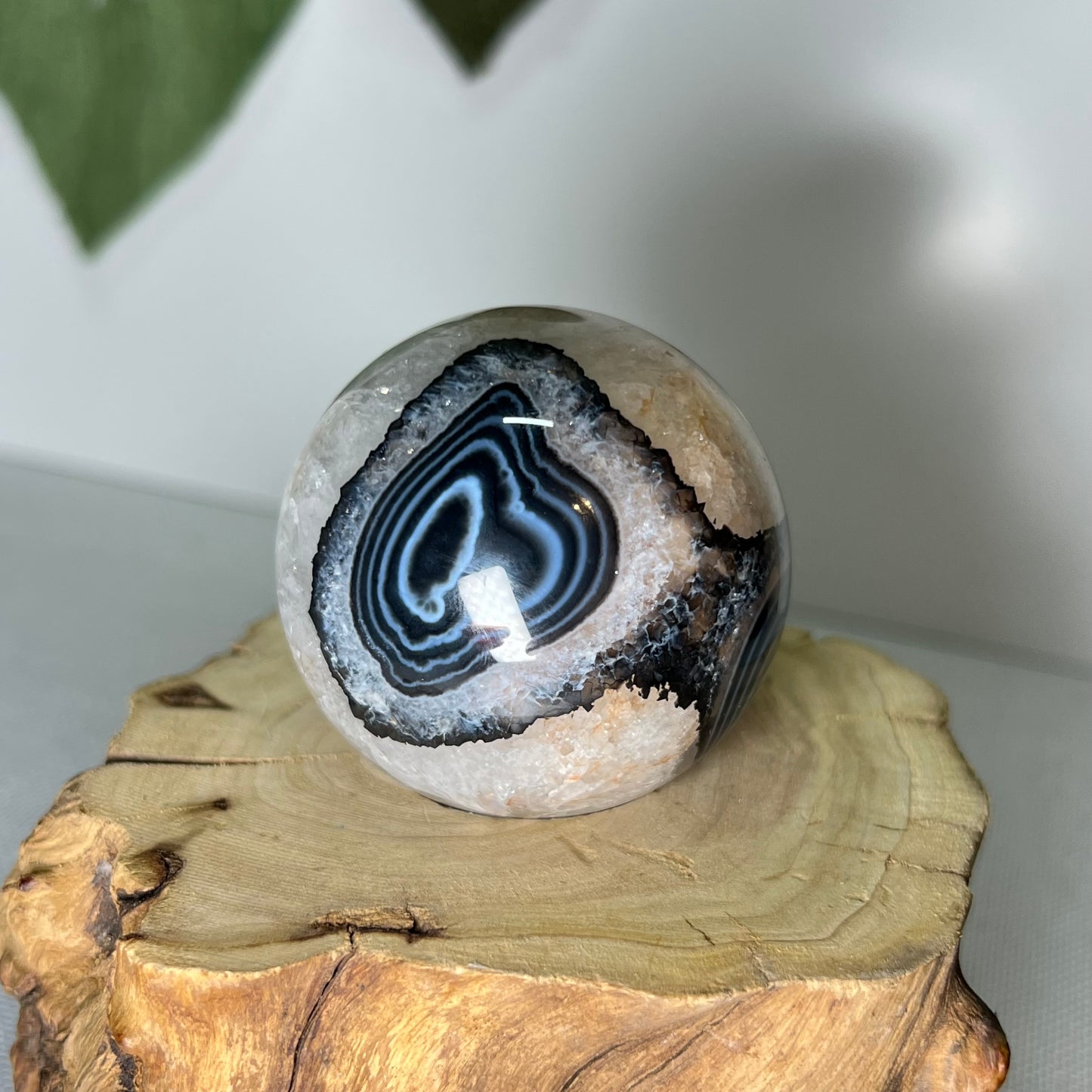 Black Banded Agate Sphere