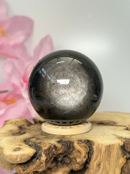 Silver Sheen Obsidian Sphere