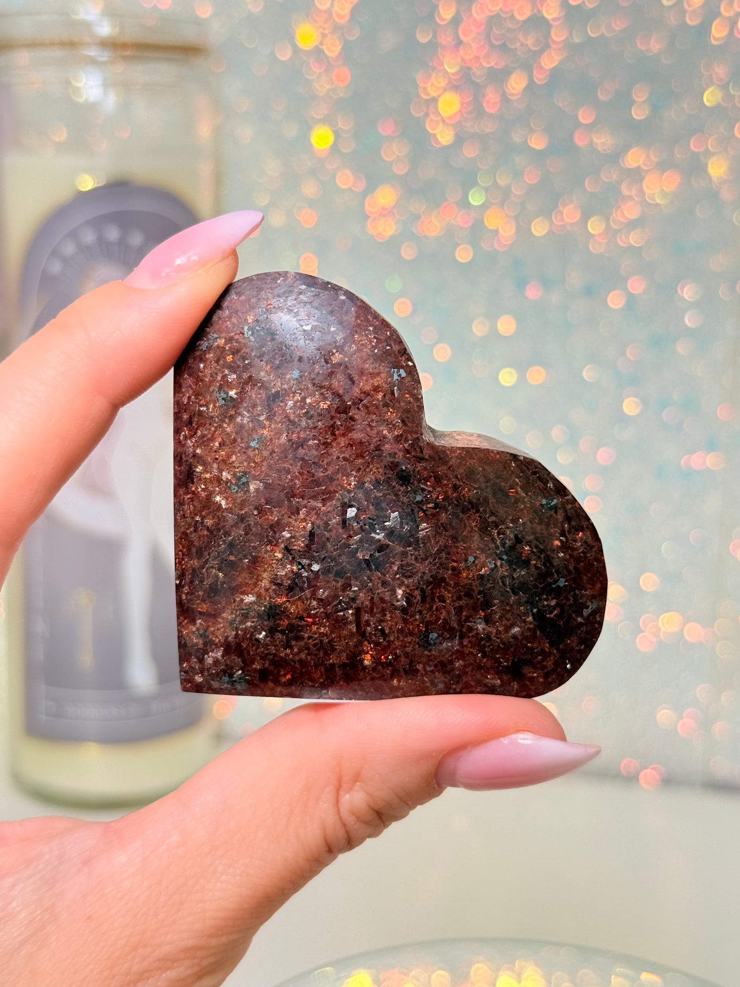 Mica In Garnet Heart